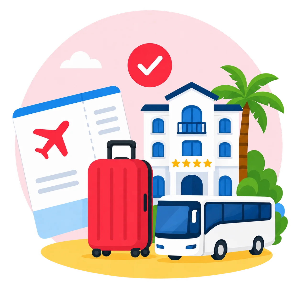Package holidays illustration